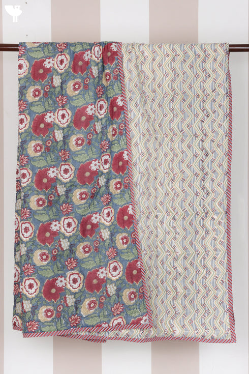 Mulmul Cotton Quilt In Block Print